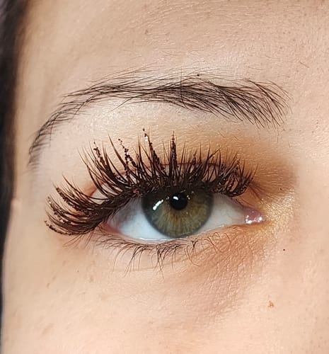 Customer photo review of 0.05 BROWN-TASTIC LASHES MIXED LENGTH 8-16MM