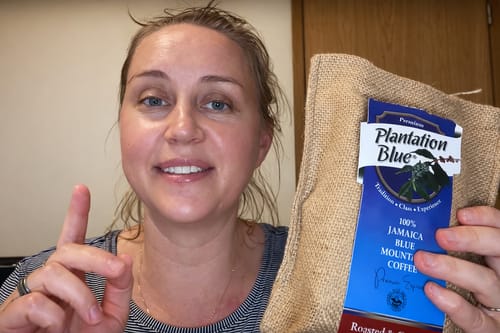 Customer photo review of Plantation Blue 100% Jamaica Blue Mountain Coffee - Dark Roast - 8oz Ground