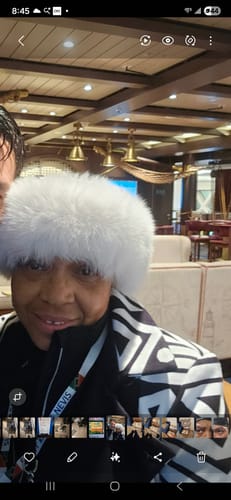 Customer photo review of White Fox Fur Headband