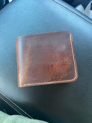 Customer photo review of Badge Bifold Wallet - Walnut Brown