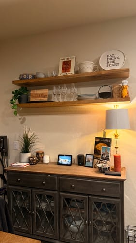Customer photo review of Rustic Floating Shelves