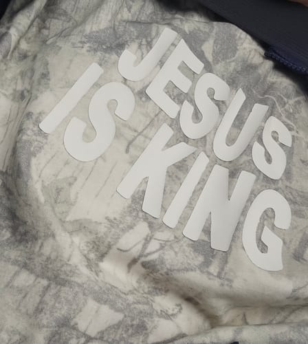Customer photo review of Pre-Order Jesus Is King Premium Tee