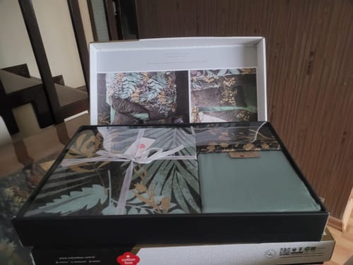 Customer photo review of Saten Çift Kişilik Nevresim Takımı Clorasa Mint