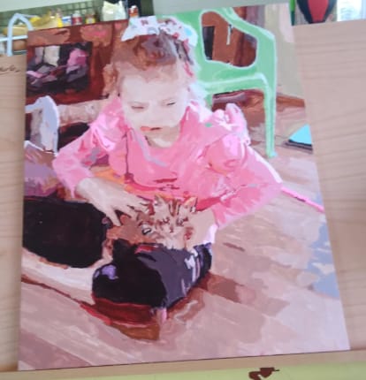 Customer photo review of Custom Portrait Paint By Numbers