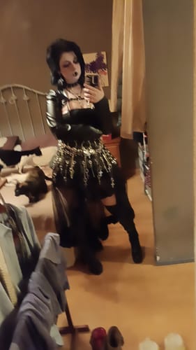 Customer photo review of O ring mesh irregular mini skirt