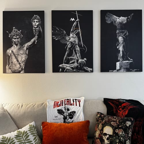 Customer photo review of ST. MICHAEL VS THE DEVIL CANVAS