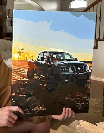 Customer photo review of Custom Landscape Paint By Numbers