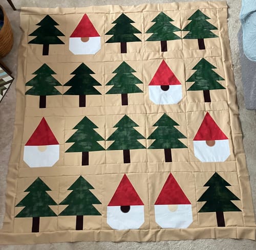Customer photo review of Gnomes Gone Wild Pre-Cut Quilt Kit Featuring Gorgeous Moda Grunge