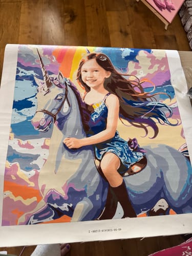 Customer photo review of Magical Unicorn Ride - Paint by Numbers Kit