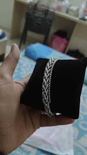 Customer photo review of Layered Silver Bracelet