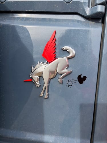 Customer photo review of Unicorn Wings/Horn for Bronco Emblem Badge