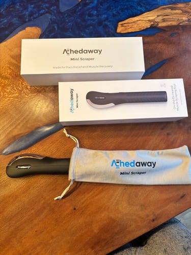 Customer photo review of Achedaway Mini Scraper:On-the-Go heated muscle scraping tool