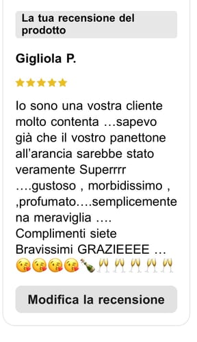 Customer photo review of Panettone Artigianale con Crema al all'Arancia | 1kg