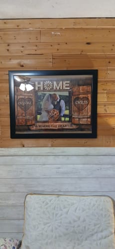 Customer photo review of Personalized Horizontal Poster - Home Is Where The Heart Is - Upload Image, Gift For Couples, Husband Wife