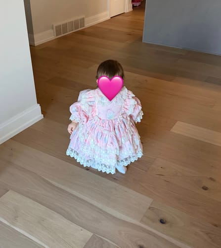 Customer photo review of Baby Girl Pink Long Sleeve Lolita Lace Dresses Girl Princess Party Dresses