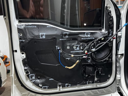Customer photo review of SoundSkins | 2021+ Ford F-150 4-Door Sound Deadening Vehicle Specific Kit | SSK-F1504DRV3 | 3 Layers (Acoustic Foam, Foil, Rubber Butyl), 30 sq ft