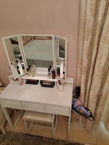 Customer photo review of Μπουντουάρ με Σκαμπό Καθρέφτη Τουαλέτα Κρεβατοκάμαρας RV-T004W14