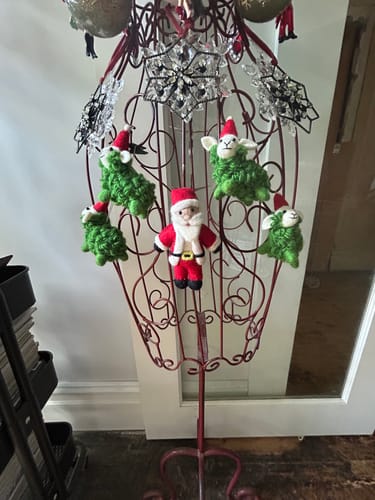 Customer photo review of Felt Green Sheep Christmas Ornament