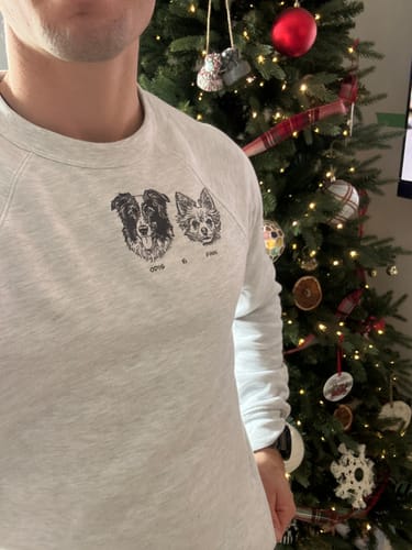 Customer photo review of Custom Pet Ultra Soft Crewneck, Unisex
