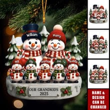 Customer photo review of Personalized "Our Grandkids" Family Ornament with Couple and 1-10 Kids Names | Record Christmas Memories For Grandparents Kids