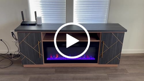 Customer video review of Belleze 68" Electric Fireplace TV Stand with Gold Trim