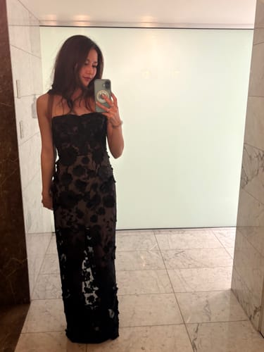 Customer photo review of Jasmine Noir Gown by Bronx and Banco