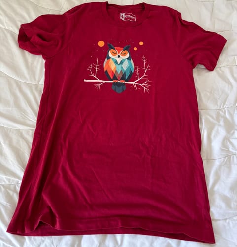 Customer photo review of Geometric Owl T-Shirt