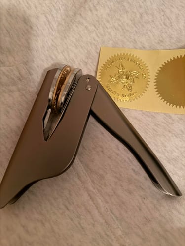 Customer photo review of Custom Book Embosser