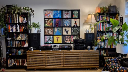Customer photo review of 12" Vinyl Record Display Frame - LP Wall Storage