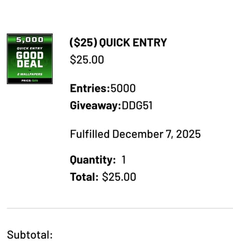 Customer photo review of ($25) QUICK ENTRY