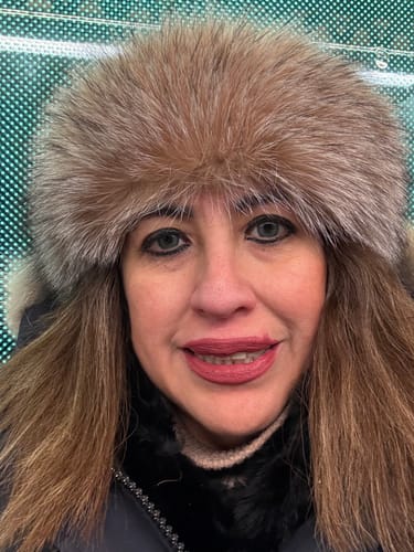 Customer photo review of Crystal Fox Fur Headband