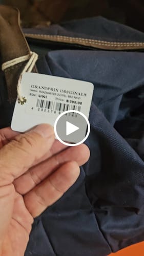 Customer video review of Gulf Roadmaster Cotton/Leather Large Duffel Bag in Navy