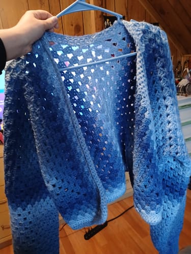Customer photo review of Granny Hexagon Cardigan Pattern