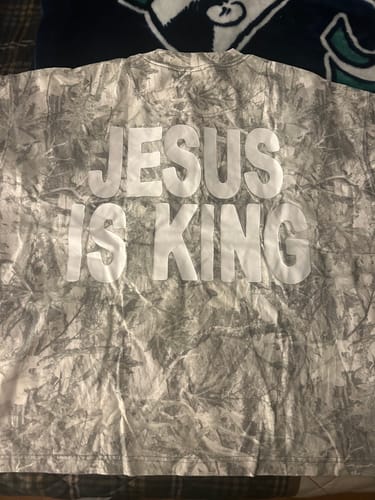 Customer photo review of Pre-Order Jesus Is King Premium Tee