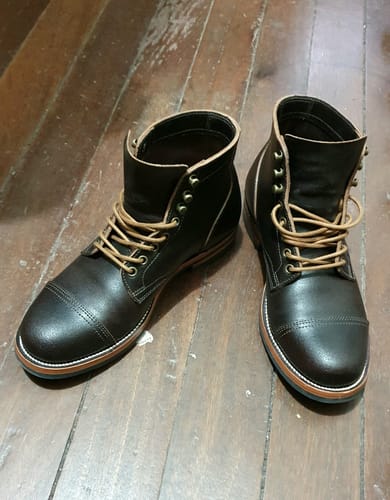 Customer photo review of CapToe Service Boot -luosjiet®boots - Dark Brown Waxed Flesh