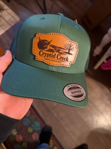 Customer photo review of Premium Custom Leather Patch Hats (Wholesale)