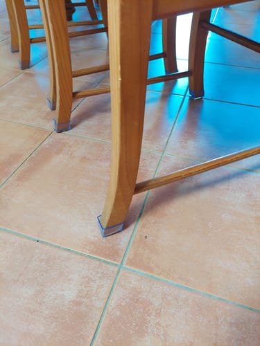 Customer photo review of Rectangular Felt Silicone Chair Leg Protectors | Extra-Durable Chair Floor Protectors