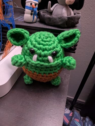 Customer photo review of Grok The Baby Ogre Crochet Kit