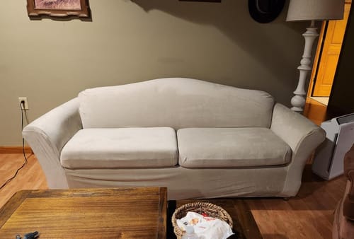 Customer photo review of Pet Proof Velvet Loveseat Cover - Non-Slip, Soft Plush