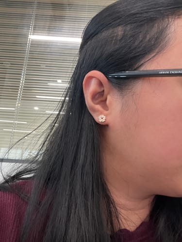 Customer photo review of Malak Moissanite Earrings