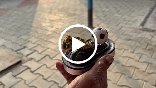 Customer video review of Solar Powered Soccer-Themed Car Air Freshener