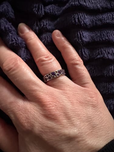 Customer photo review of Amethyst Lattice Band Ring