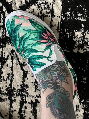 Customer photo review of Pink Haze Canvas Skater Slip-Ons