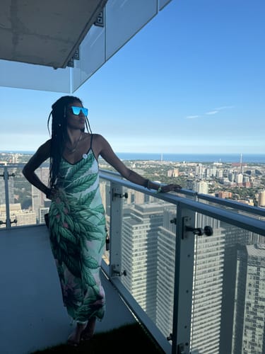 Customer photo review of Pink Haze Long Jumpsuit