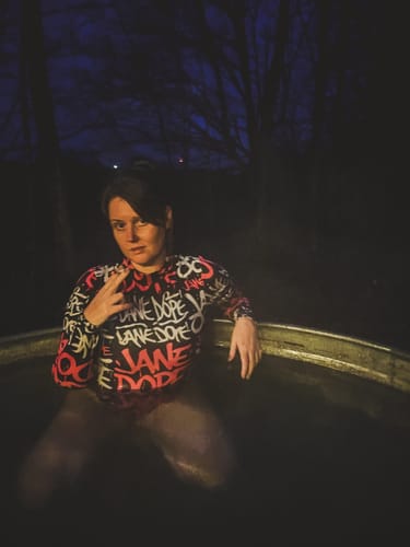 Customer photo review of DANK! Long-Sleeve Backless Swimsuit