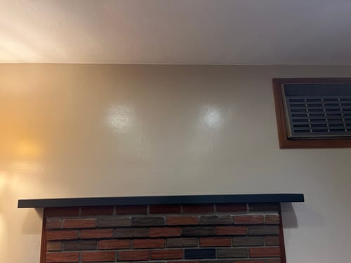 Customer photo review of Non-Combustible Metal Fireplace Mantel Shelf | Custom Floating Mantel, Black