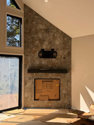 Customer photo review of Grist Mill Non-Combustible Concrete Mantel Shelf Eclipse Finish
