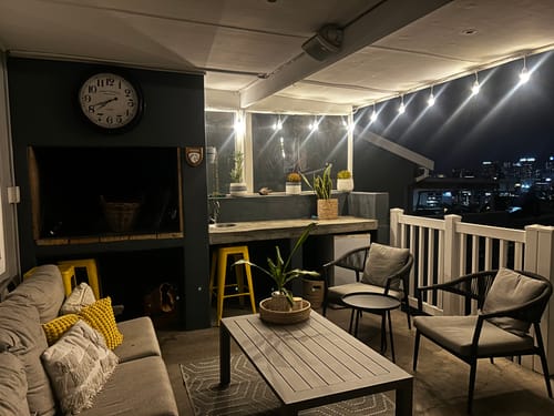 Customer photo review of Plug-In Festoon Bulb String Lights - White