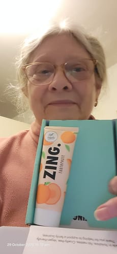 Customer photo review of Soft Peach Toothpaste