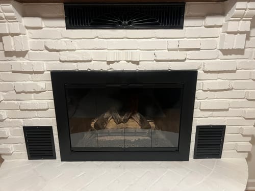 Customer photo review of Reflection - Custom Masonry Fireplace Glass Doors